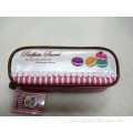 Wholesale Fashion Stationary Pencil Cases, Coffee Polyester+PVC Pencil Bags